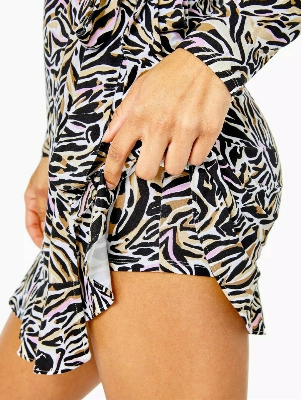 Lilly Pulitzer Rilla Onyx Can You Zee Me Zebra Wrap Dress Skort Short Romper Sm - Picture 3 of 12